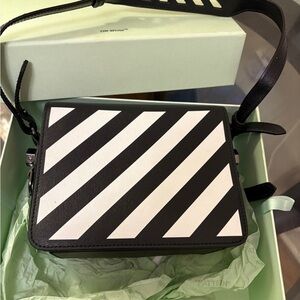Off-White Diagonal Stripe Crossbody Bag